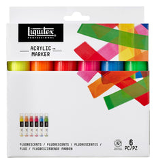 PAINT MARKERS LIQUITEX FLUORESCENT WIDE SET OF 6