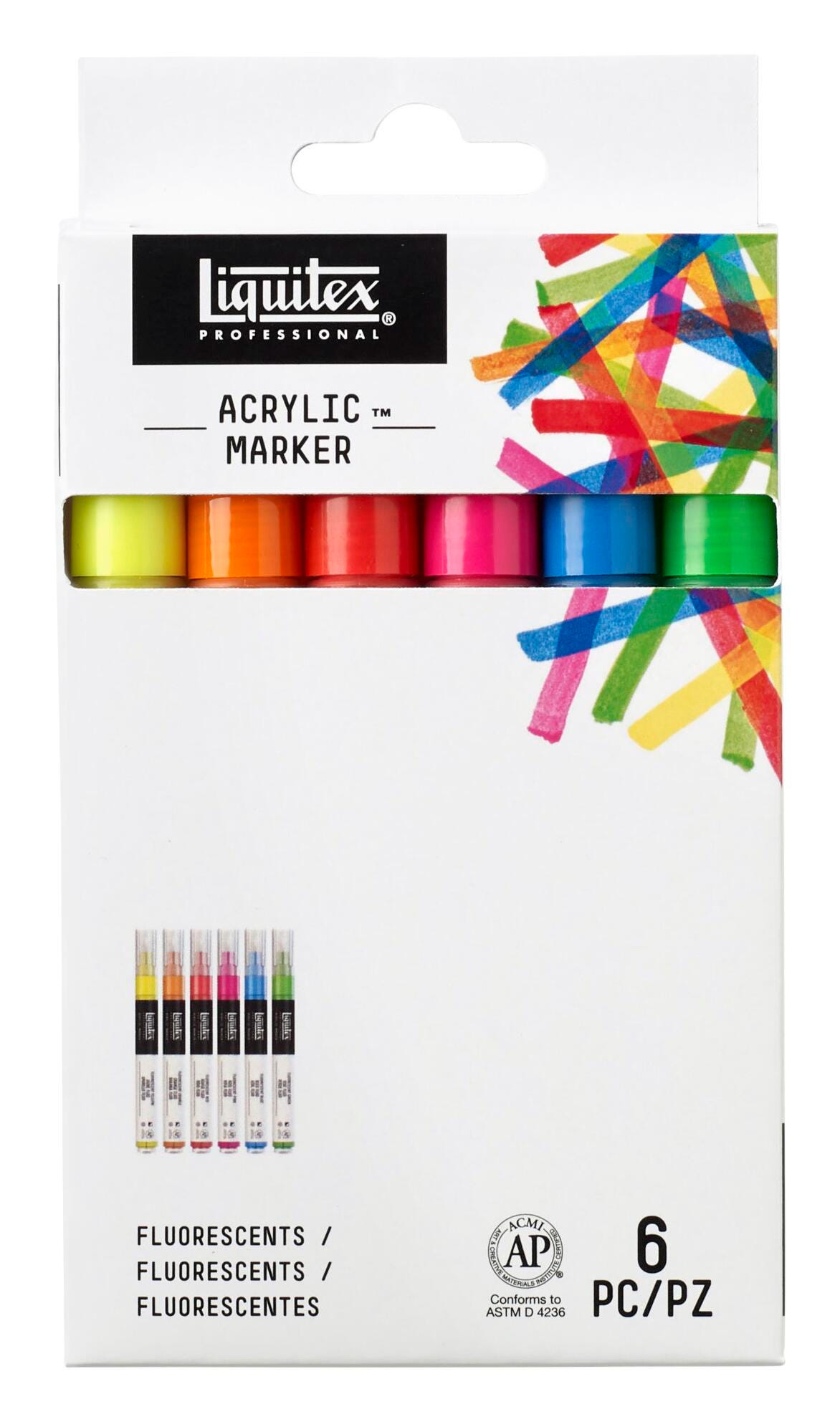 PAINT MARKERS LIQUITEX FLUORESCENT FINE SET OF 6