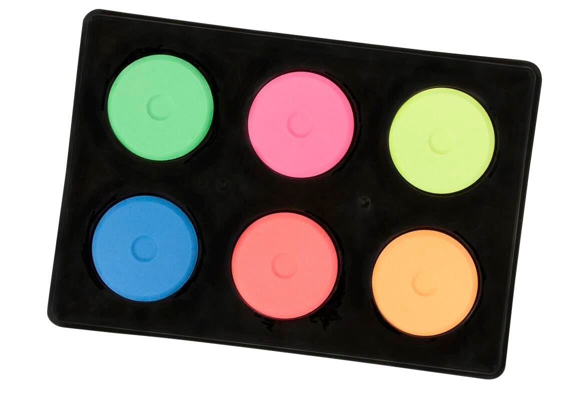 PAINT TEMPERA CAKES RICHESON MINI ASST FLUORESCENT TRAY SET OF 6