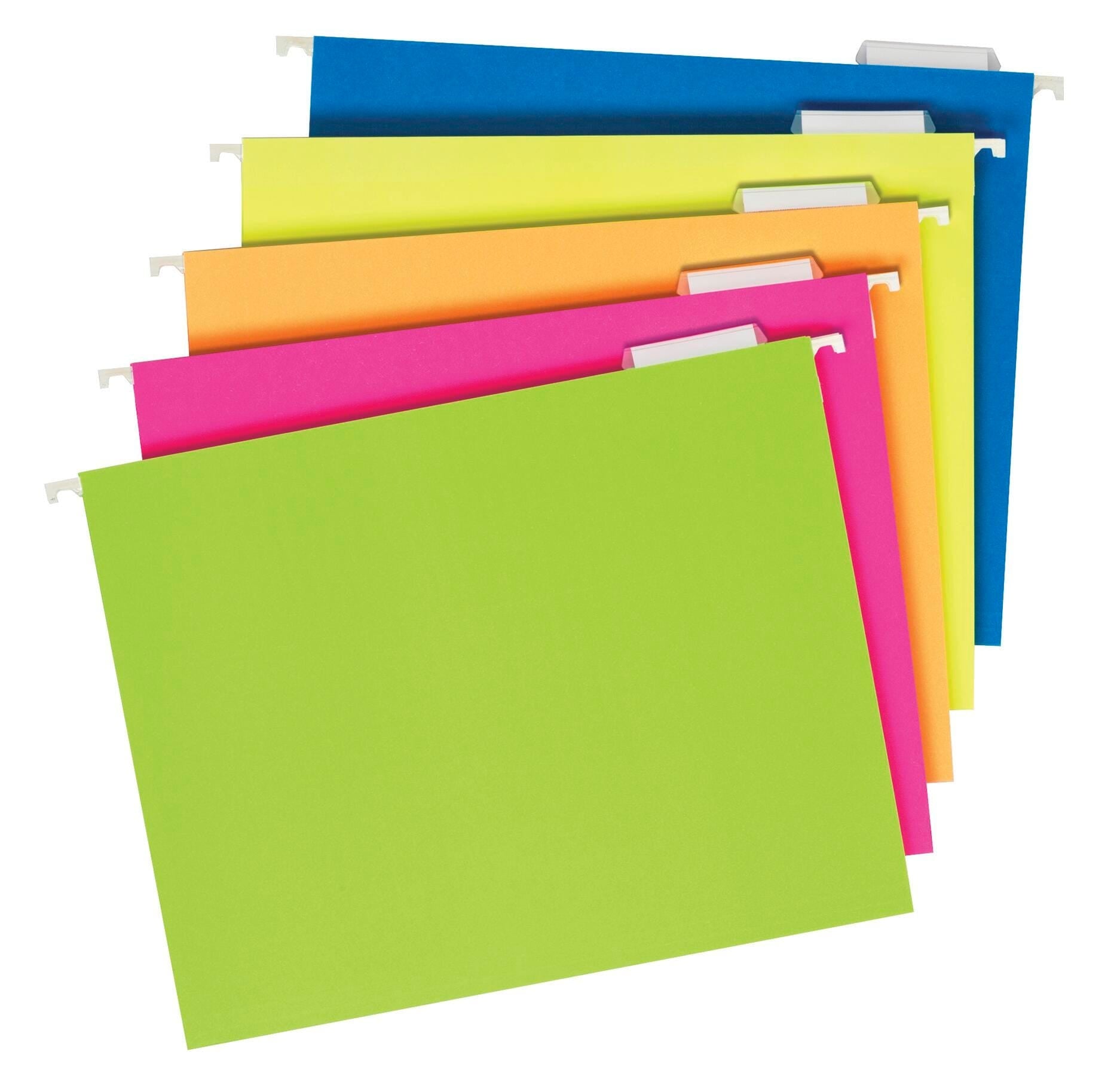 FOLDER FILE HANGING PENDAFLEX LTR 1/5 CUT ASST NEON PK OF 25