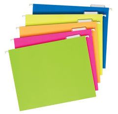 FOLDER FILE HANGING PENDAFLEX LTR 1/5 CUT ASST NEON PK OF 25