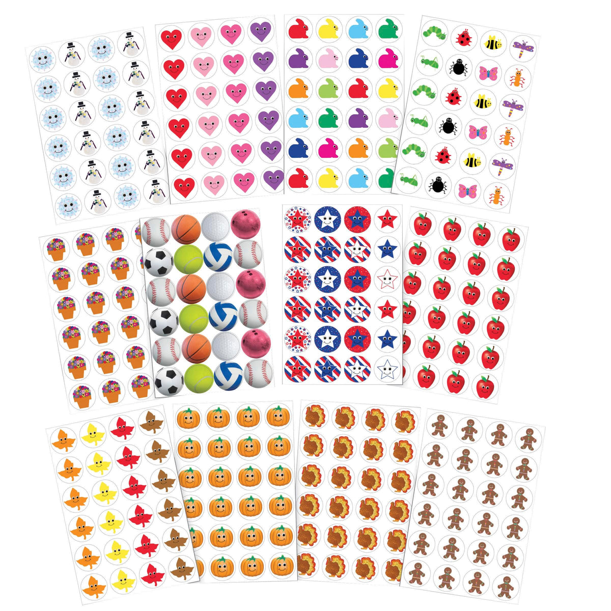 STICKERS SEASONAL ASSORTMENT SCHOOL SMART SET OF 1440