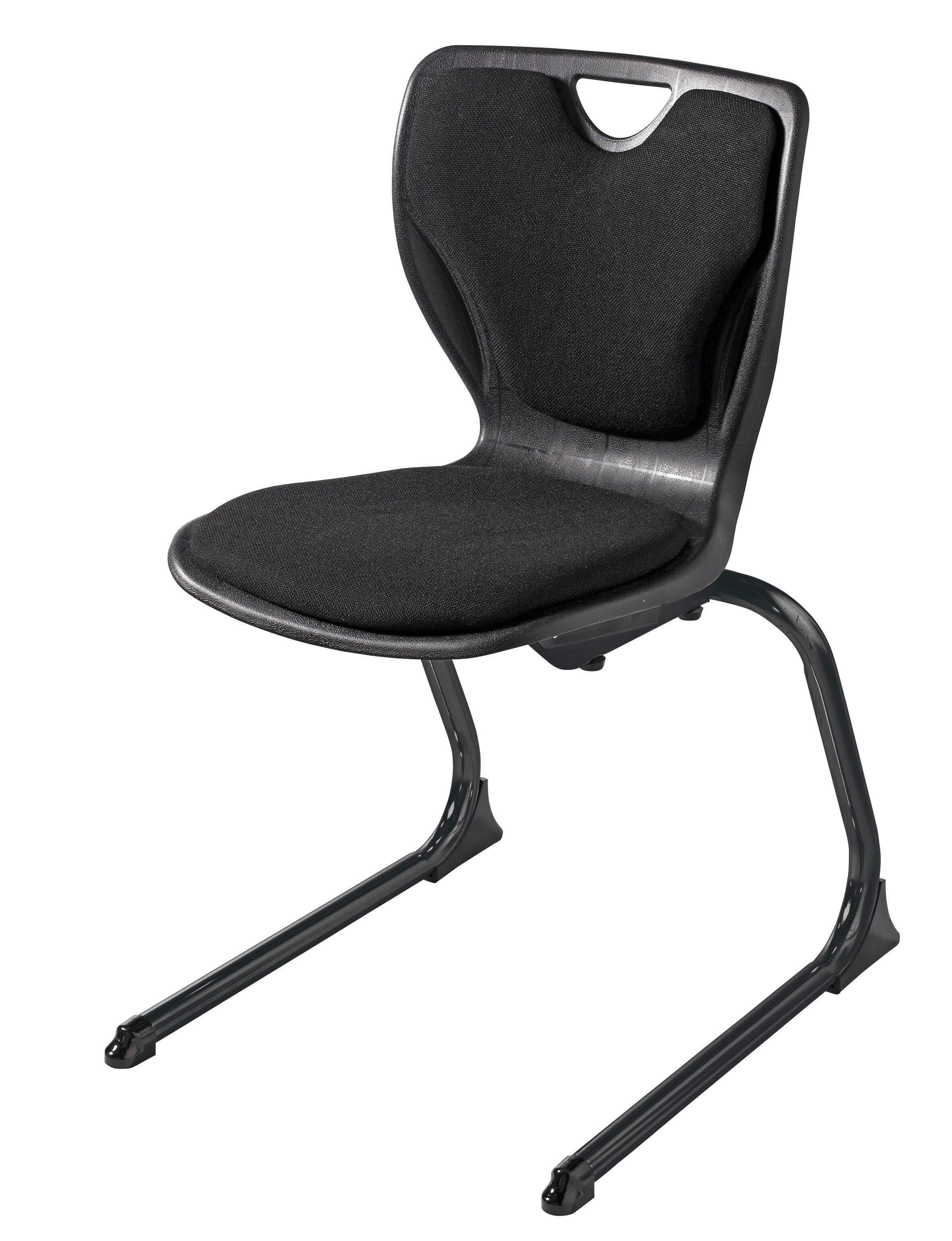 CHAIR - CLASSROOM SELECT - CONTEMPORARY CANTILEVER - PADDED SEAT AND BACK - 18 IN - SPECIFY SEAT AND BACK COLOR - SPECIFY FABRIC COLOR - SPECIFY FRAME COLOR - SPECIFY GLIDE/CASTER TYPE - POWDERCOAT