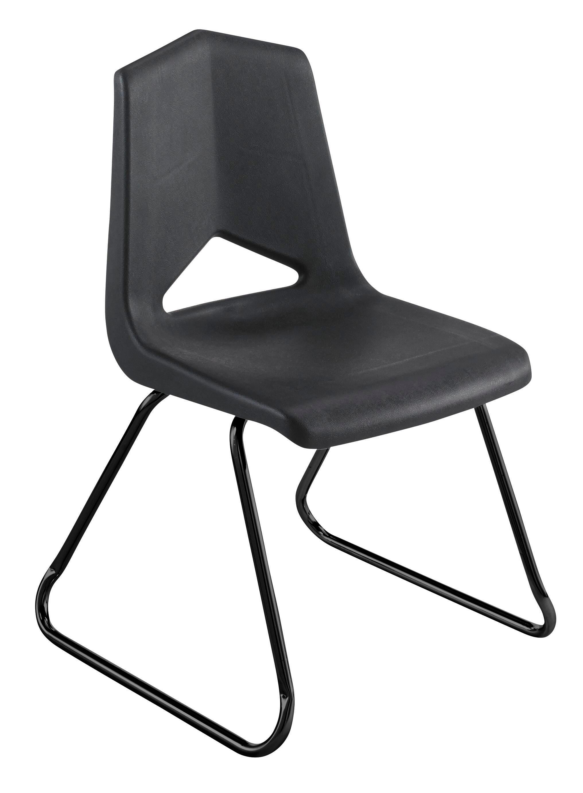 CHAIR - CLASSROOM SELECT - ROYAL SEATING 1100 SLED BASE CHAIR - 18 IN A+ - SPECIFY SEAT AND BACK COLOR - BLACK
