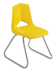 CHAIR - CLASSROOM SELECT - ROYAL SEATING 1100 SLED BASE CHAIR - 16 IN - SPECIFY SEAT AND BACK COLOR - CHROME