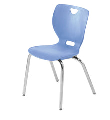 CHAIR - CLASSROOM SELECT - NEOCLASS 4-LEG CHAIR - 16 IN - SPECIFY SEAT AND BACK COLOR - ROUND - SPECIFY FRAME COLOR - GLIDE - SPECIFY GLIDE TYPE - CHROME