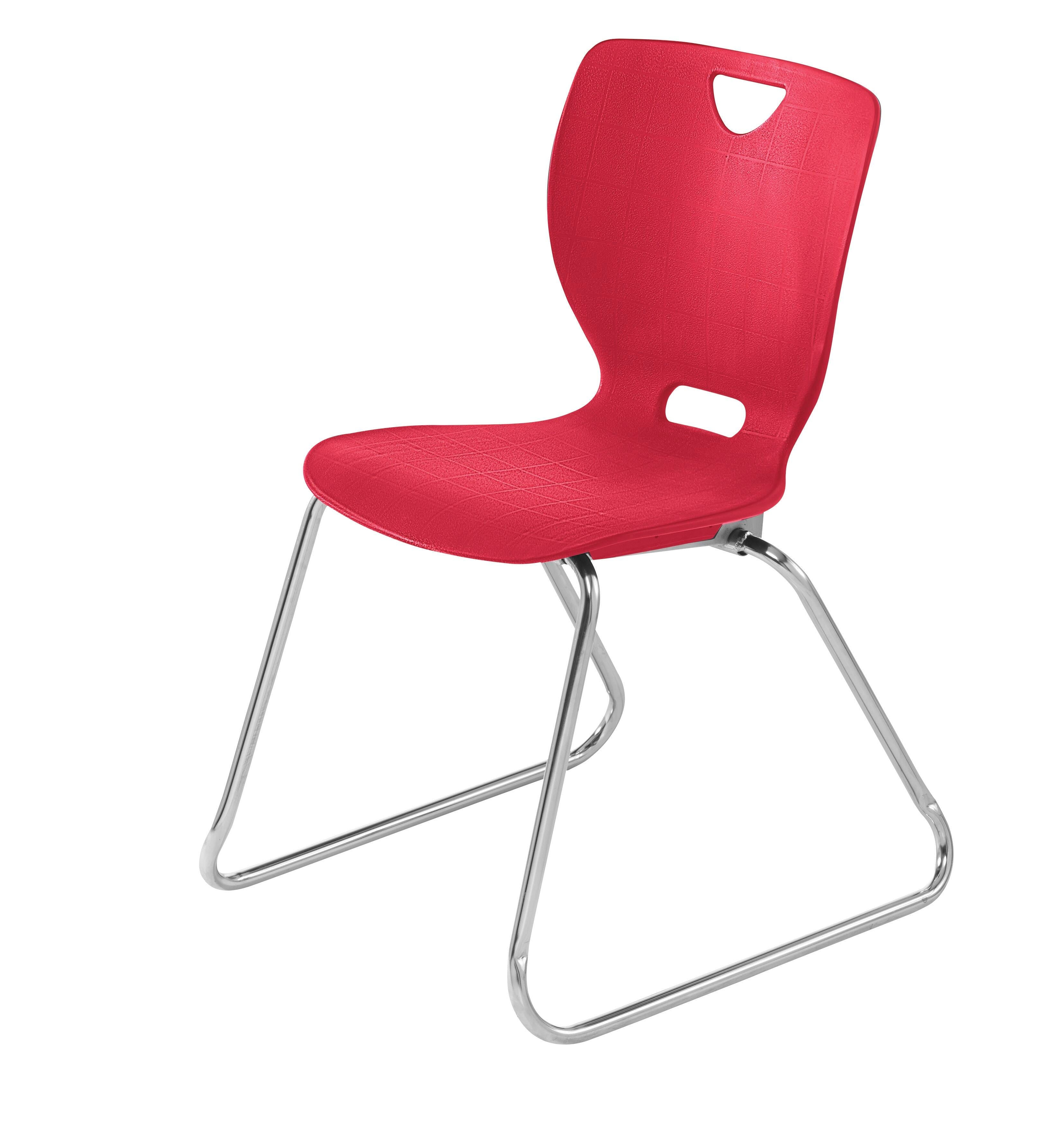 CHAIR - CLASSROOM SELECT - NEOCLASS SLED BASE CHAIR - 18 IN - SPECIFY SEAT AND BACK COLOR - CHROME