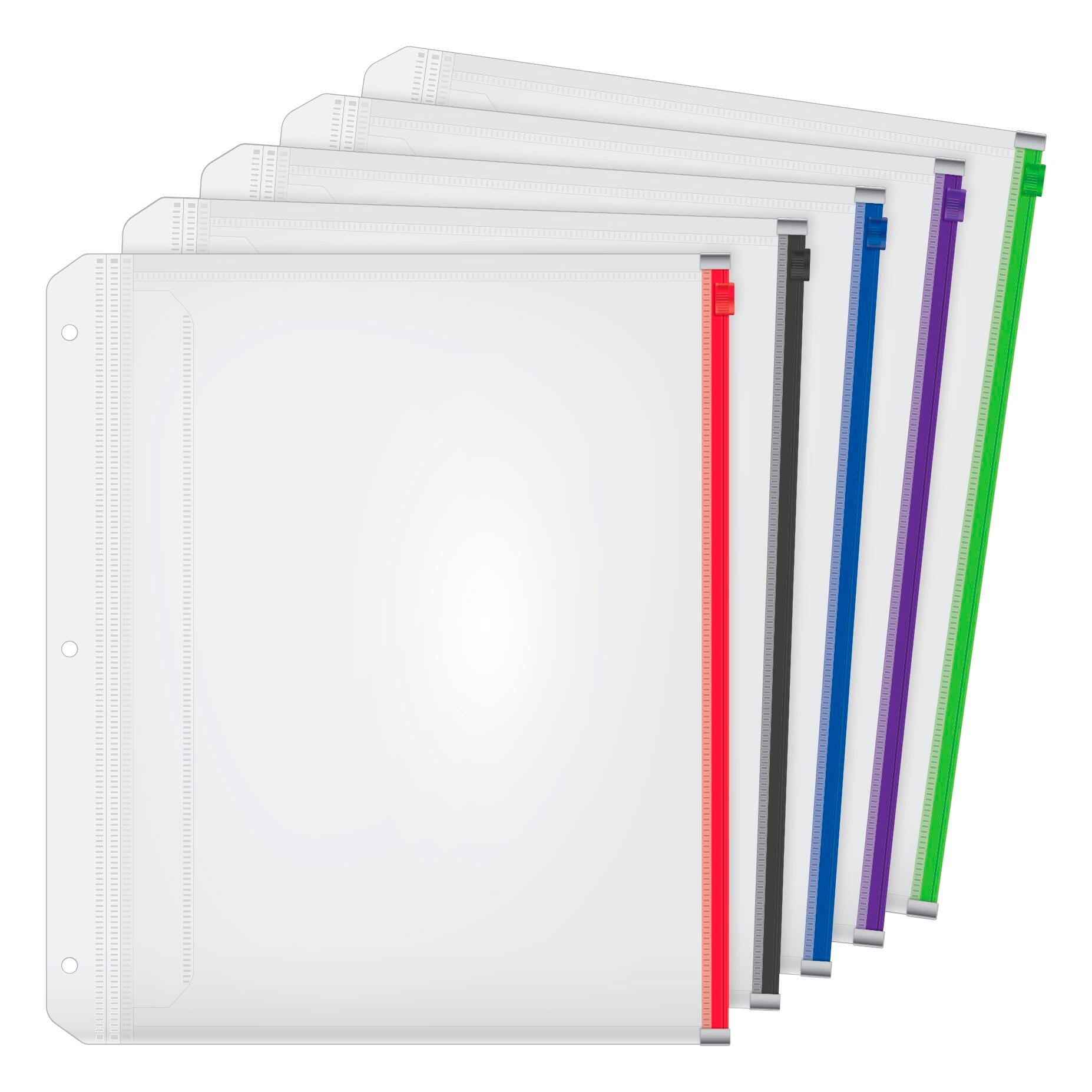 BINDER POCKET 8.5X11 IN ASST COLOR PK OF 5 CRD14650