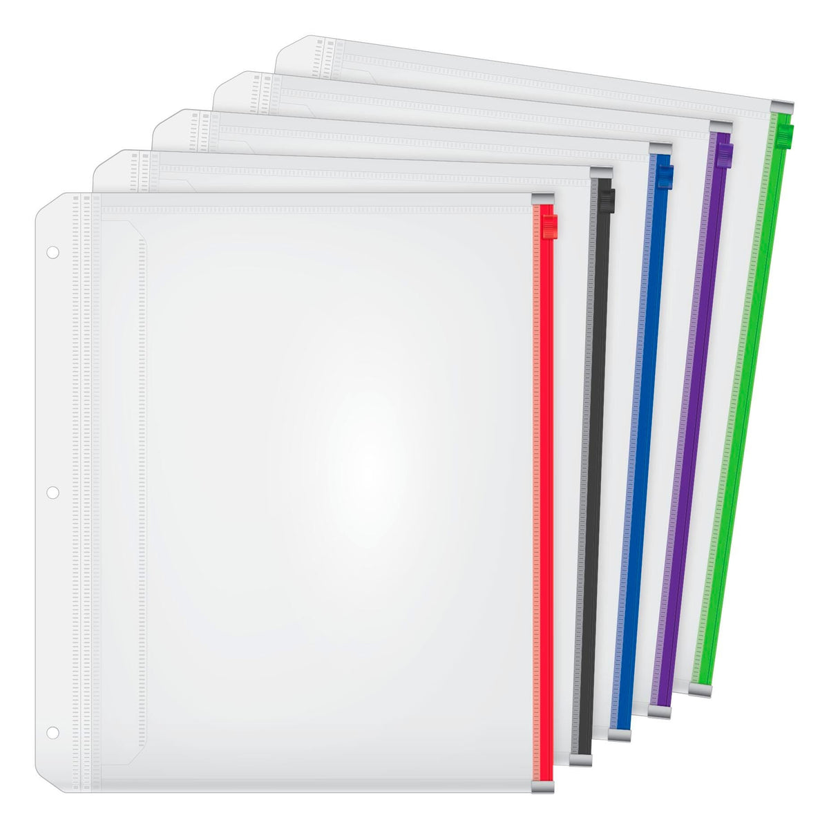 BINDER POCKET 8.5X11 IN ASST COLOR PK OF 5 CRD14650