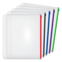 BINDER POCKET 8.5X11 IN ASST COLOR PK OF 5 CRD14650