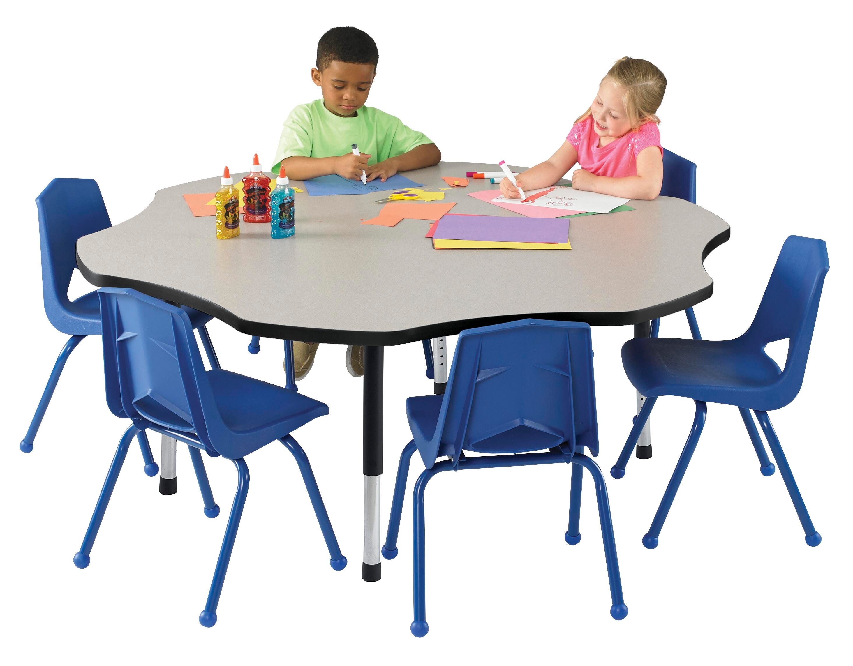 TABLE - CLASSROOM SELECT - FLOWER ACTIVITY TABLE - 60 X 60 - SPECIFY PRODUCT HEIGHT - LAMINATE - T-MOLD - SPECIFY TOP COLOR - SPECIFY EDGE COLOR - SPECIFY LEG COLOR - APOLLO