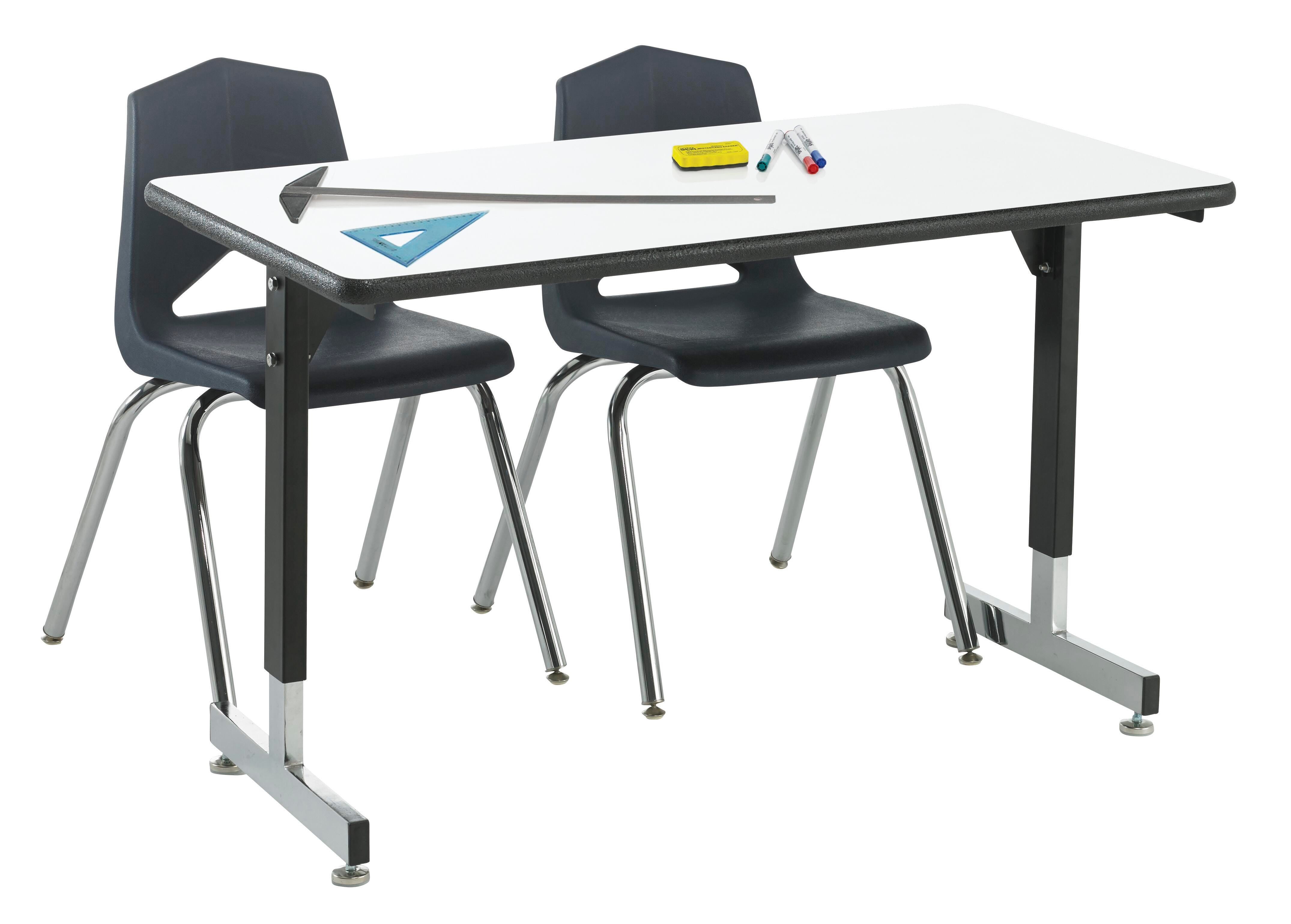 TABLE - CLASSROOM SELECT - RECTANGLE PEDESTAL LEG ACTIVITY TABLE - 60 W X 30 D IN - MARKERBOARD - LOCKEDGE - SPECIFY TOP COLOR - SPECIFY EDGE COLOR - NYLON GLIDE
