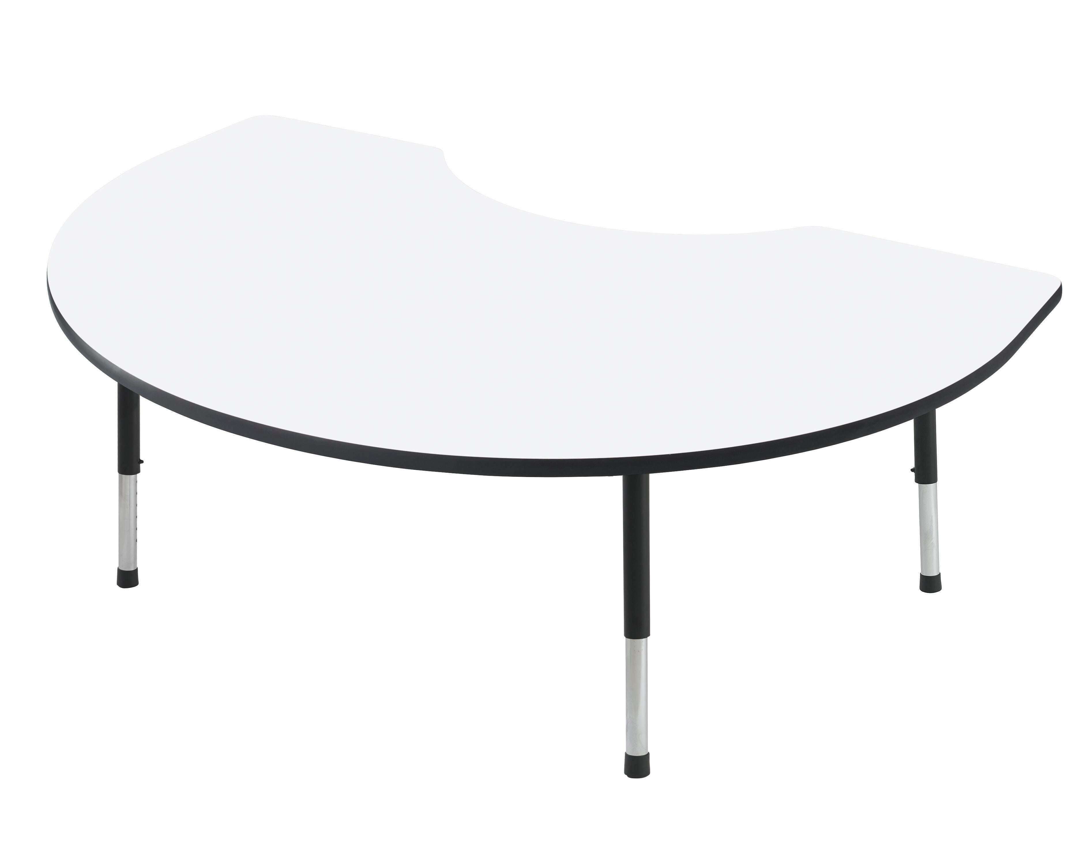 TABLE - CLASSROOM SELECT - KIDNEY ACTIVITY TABLE - 72 W X 48 D IN - SPECIFY PRODUCT HEIGHT - MARKERBOARD - T-MOLD - SPECIFY TOP COLOR - SPECIFY EDGE COLOR - SPECIFY LEG COLOR - APOLLO