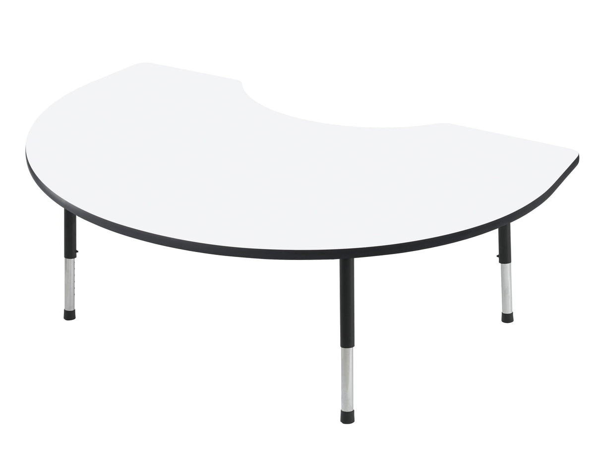 TABLE - CLASSROOM SELECT - KIDNEY ACTIVITY TABLE - 72 W X 48 D IN - SPECIFY PRODUCT HEIGHT - MARKERBOARD - T-MOLD - SPECIFY TOP COLOR - SPECIFY EDGE COLOR - SPECIFY LEG COLOR - APOLLO