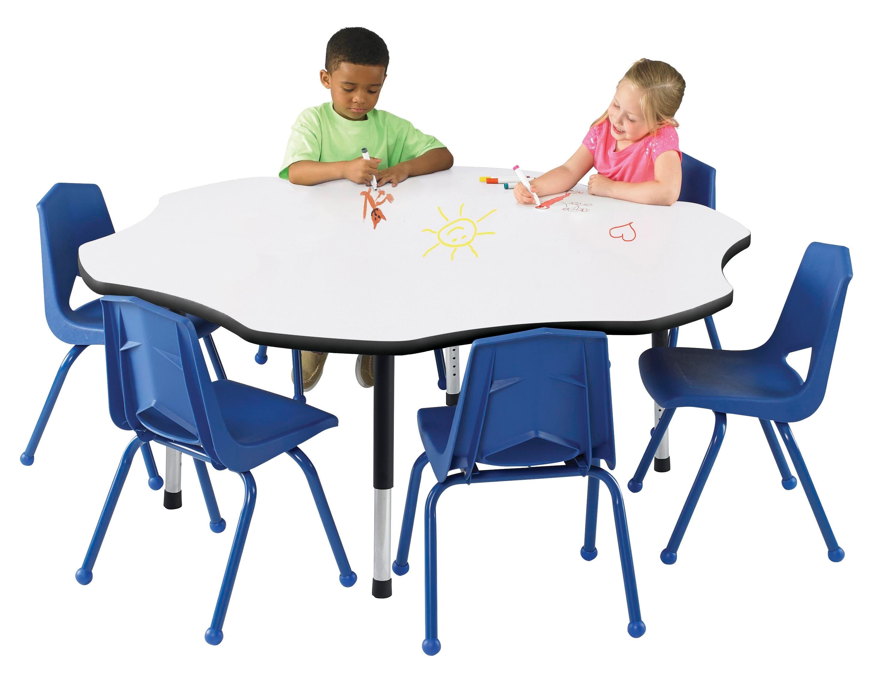 TABLE - CLASSROOM SELECT - FLOWER ACTIVITY TABLE - 60 X 60 - SPECIFY PRODUCT HEIGHT - MARKERBOARD - T-MOLD - SPECIFY TOP COLOR - SPECIFY EDGE COLOR - SPECIFY LEG COLOR - APOLLO