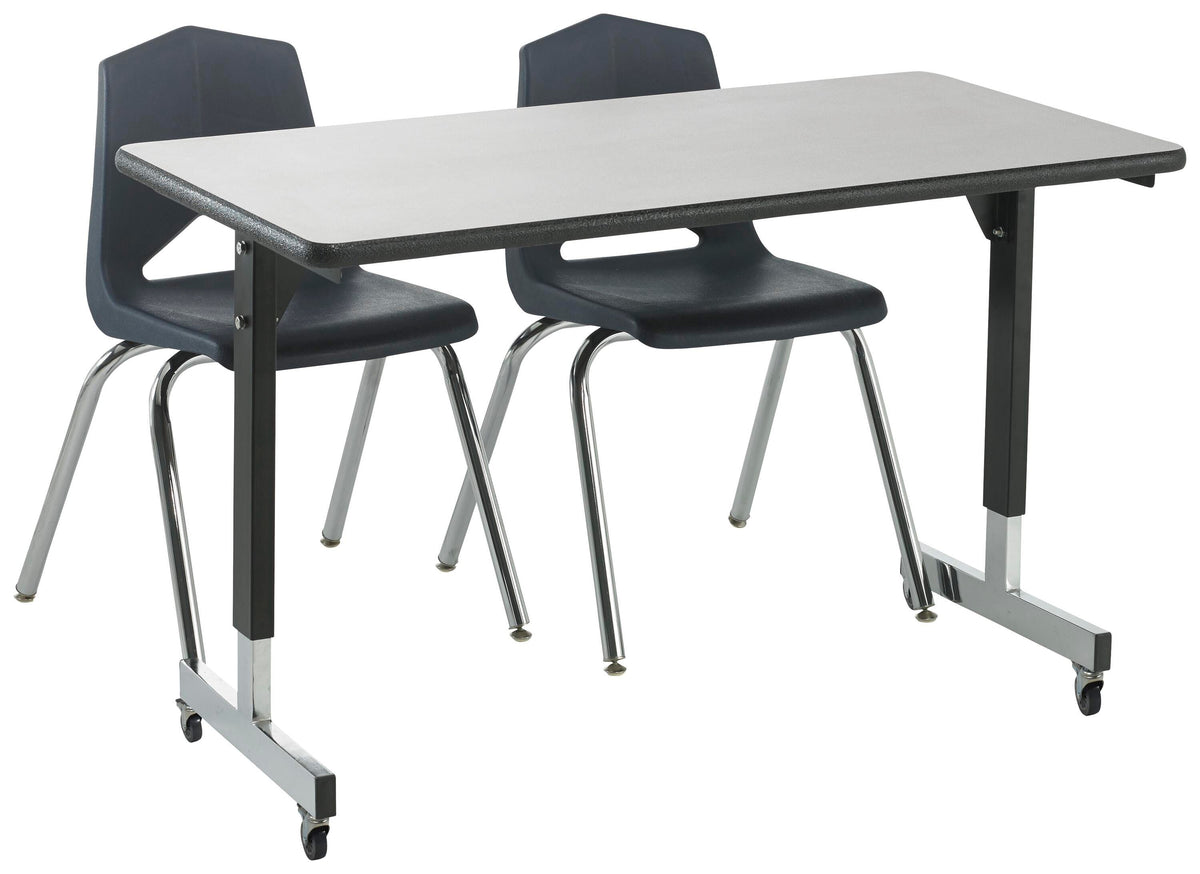 TABLE - CLASSROOM SELECT - RECTANGLE PEDESTAL LEG ACTIVITY TABLE - 48 W X 24 D IN - MARKERBOARD - T-MOLD - SPECIFY TOP COLOR - SPECIFY EDGE COLOR - CASTER
