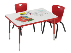 TABLE - CLASSROOM SELECT - RECTANGLE ACTIVITY TABLE - 72 W X 24 D IN - SPECIFY PRODUCT HEIGHT - MARKERBOARD - T-MOLD - SPECIFY TOP COLOR - SPECIFY EDGE COLOR - SPECIFY LEG COLOR - STANDARD