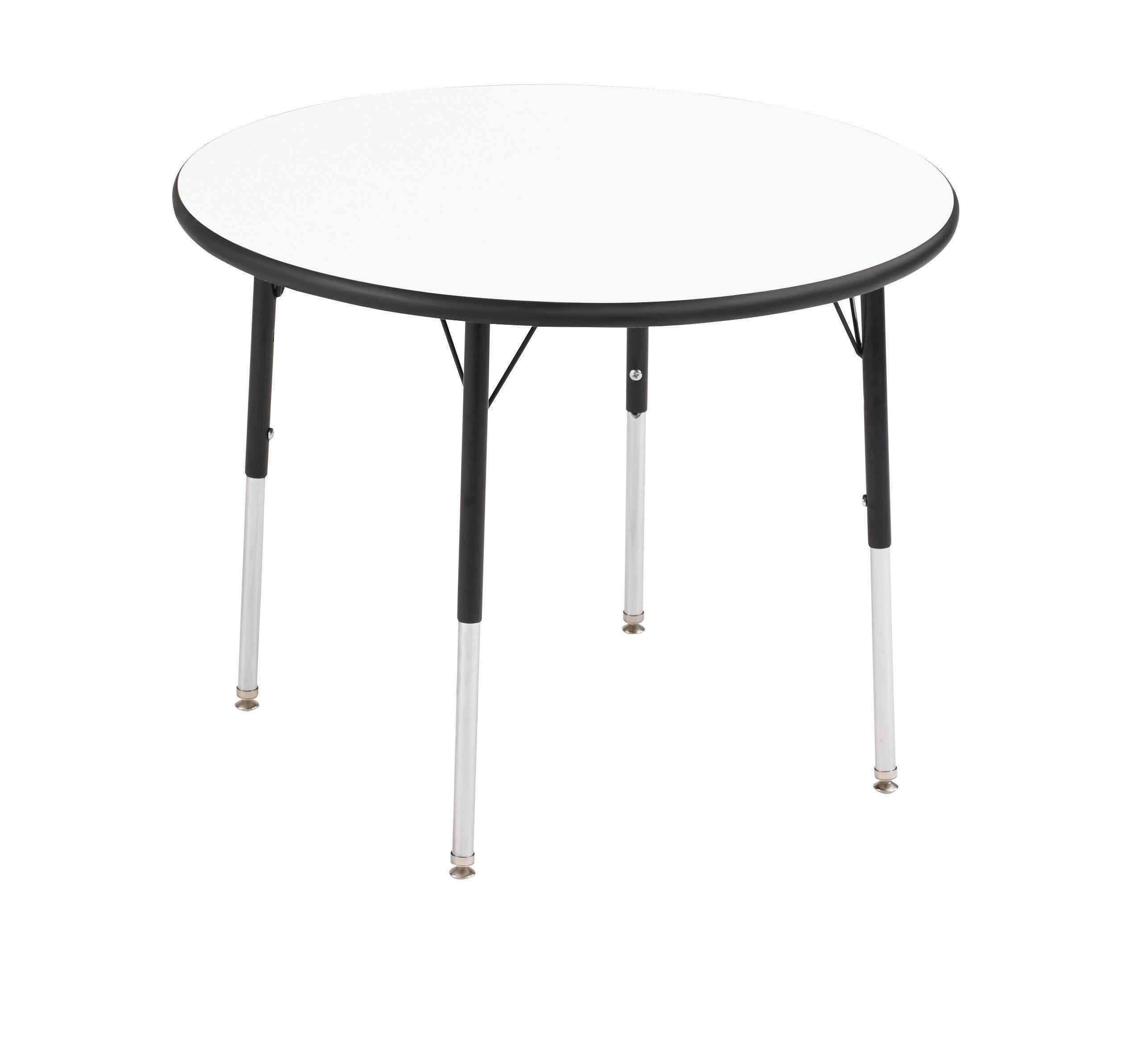 TABLE - CLASSROOM SELECT - ROUND ACTIVITY TABLE - 36 DIA IN - SPECIFY PRODUCT HEIGHT - MARKERBOARD - T-MOLD - SPECIFY TOP COLOR - SPECIFY EDGE COLOR - SPECIFY LEG COLOR - STANDARD