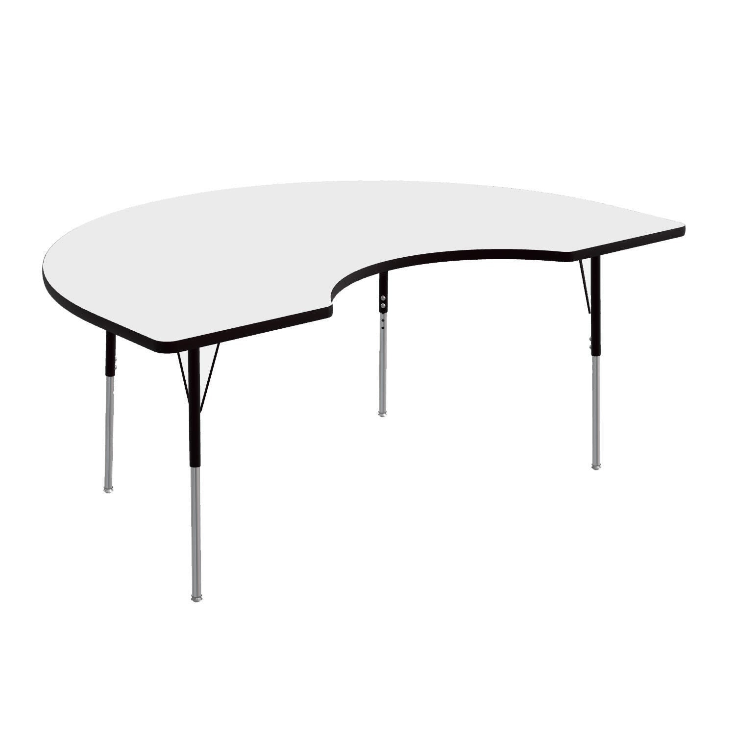 TABLE - CLASSROOM SELECT - KIDNEY ACTIVITY TABLE - 72 W X 48 D IN - SPECIFY PRODUCT HEIGHT - MARKERBOARD - T-MOLD - SPECIFY TOP COLOR - SPECIFY EDGE COLOR - SPECIFY LEG COLOR - STANDARD