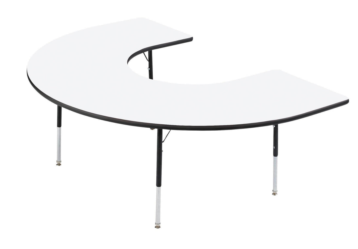 TABLE - CLASSROOM SELECT - HORSESHOE ACTIVITY TABLE - 60 W X 66 D IN - SPECIFY PRODUCT HEIGHT - MARKERBOARD - T-MOLD - SPECIFY TOP COLOR - SPECIFY EDGE COLOR - SPECIFY LEG COLOR - STANDARD