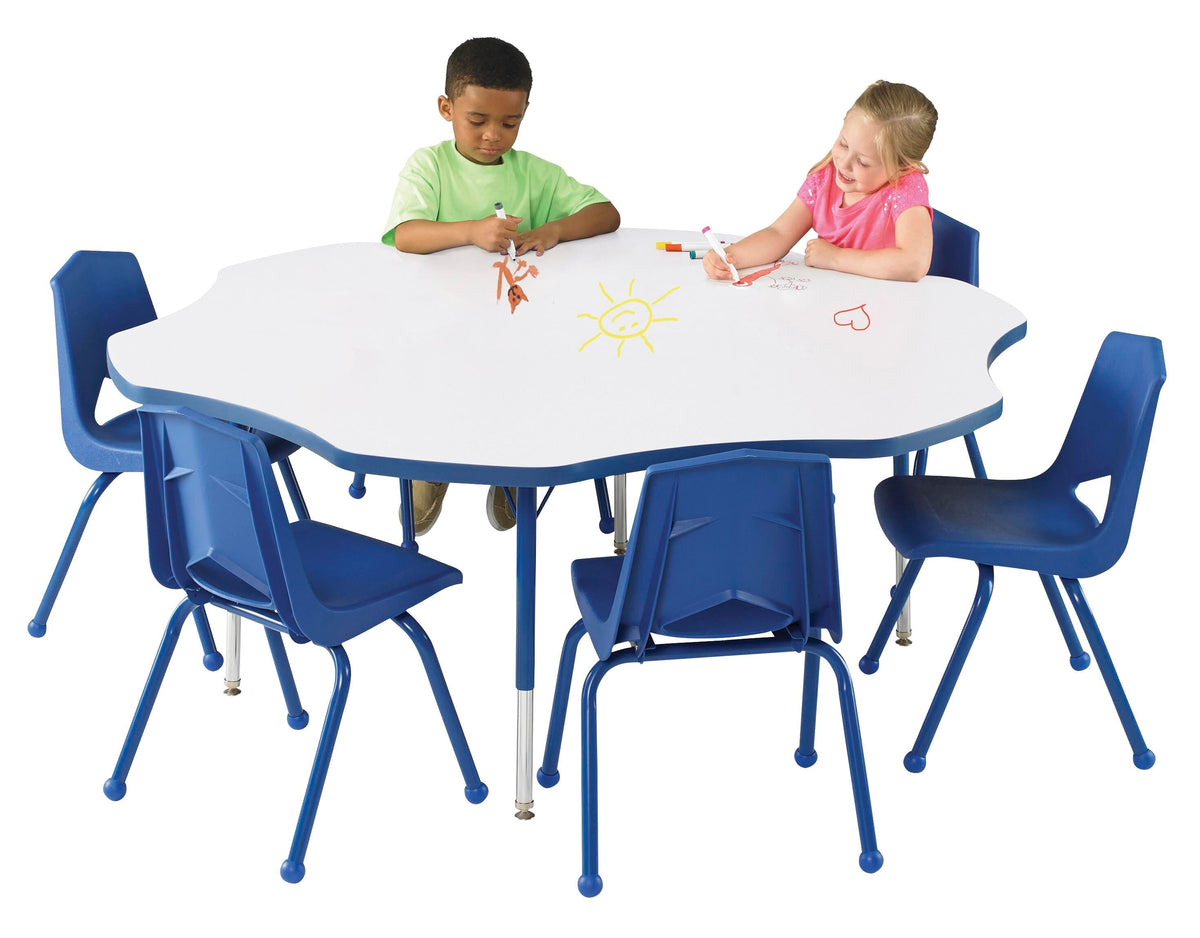 TABLE - CLASSROOM SELECT - FLOWER ACTIVITY TABLE - 60 X 60 - SPECIFY PRODUCT HEIGHT - MARKERBOARD - T-MOLD - SPECIFY TOP COLOR - SPECIFY EDGE COLOR - SPECIFY LEG COLOR - STANDARD