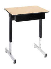 DESK - CLASSROOM SELECT - ROYAL SEATING 1600 PEDESTAL LEG DESK - 20 X 26 IN - LAMINATE - LOCKEDGE - SPECIFY TOP COLOR - SPECIFY EDGE COLOR - BOOKBOX