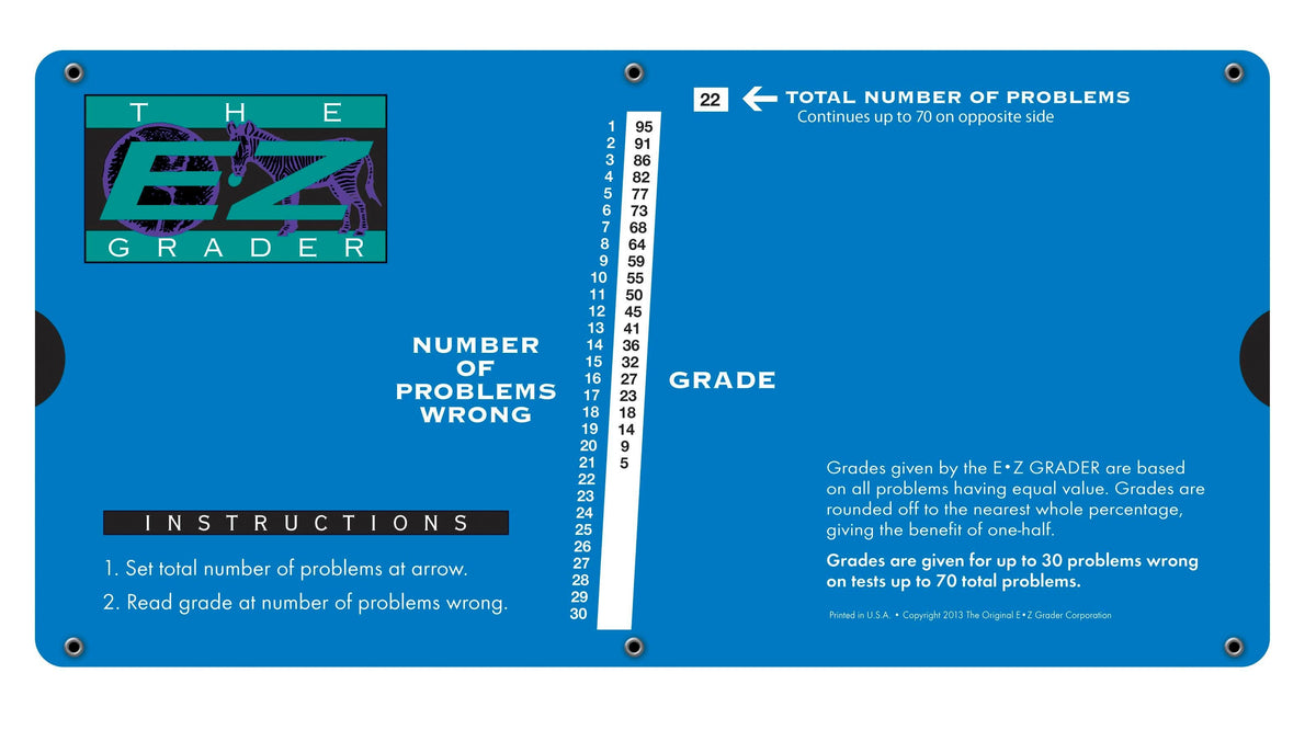 EZ GRADER SLIDECHART LARGE PRINT ROYAL BLUE 10X5