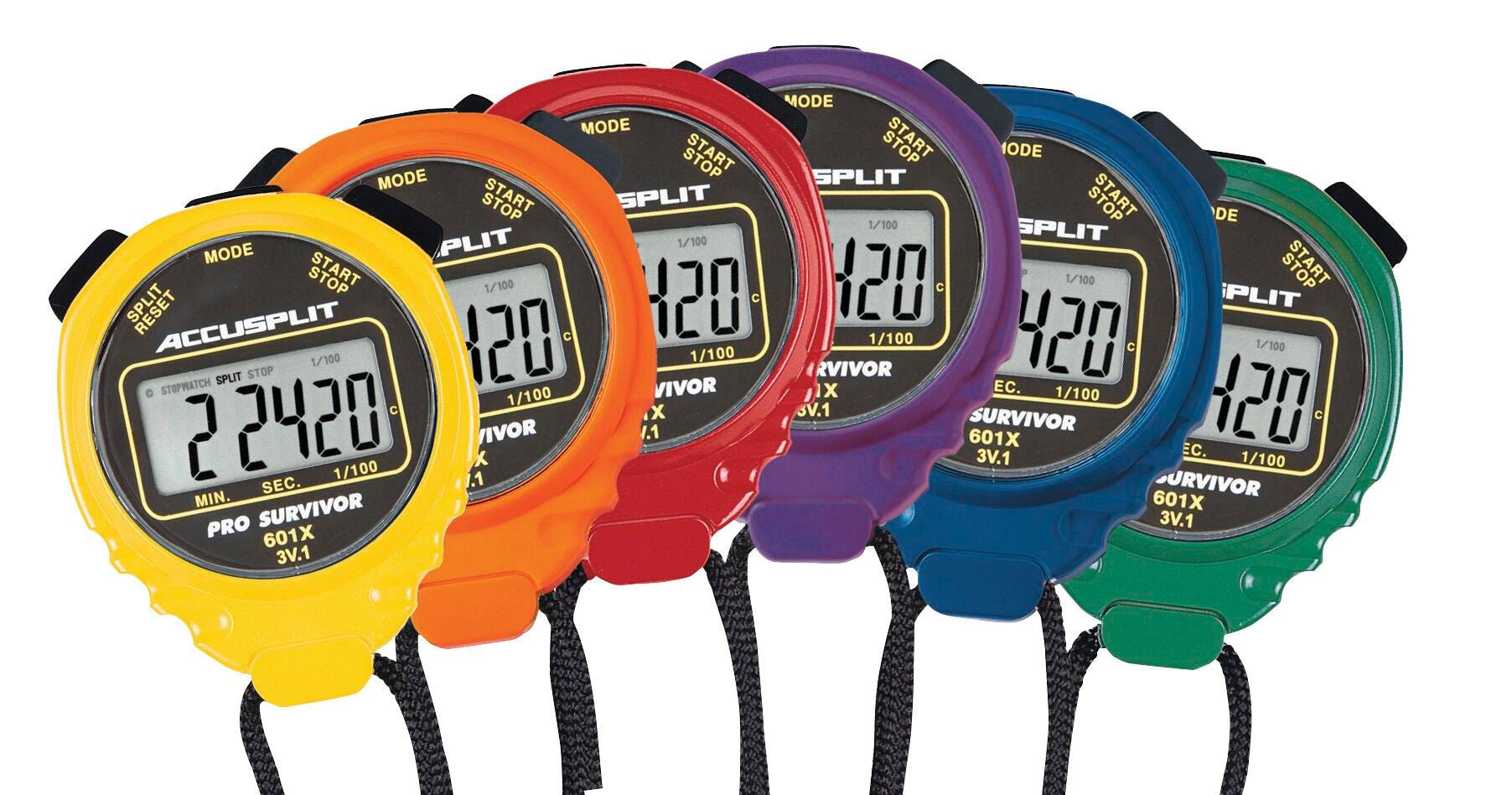 STOPWATCH - ACCUSPLIT PRO SURVIVOR A601X RAINBOW 6 PLUS 1 PACK (INCLUDES 6 COLOR UNITS AND 1 FREE BLACK UNIT)