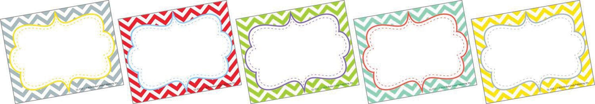NAME TAGS CHEVRON BEAUTIFUL 3.5X2.75 IN SET OF 45