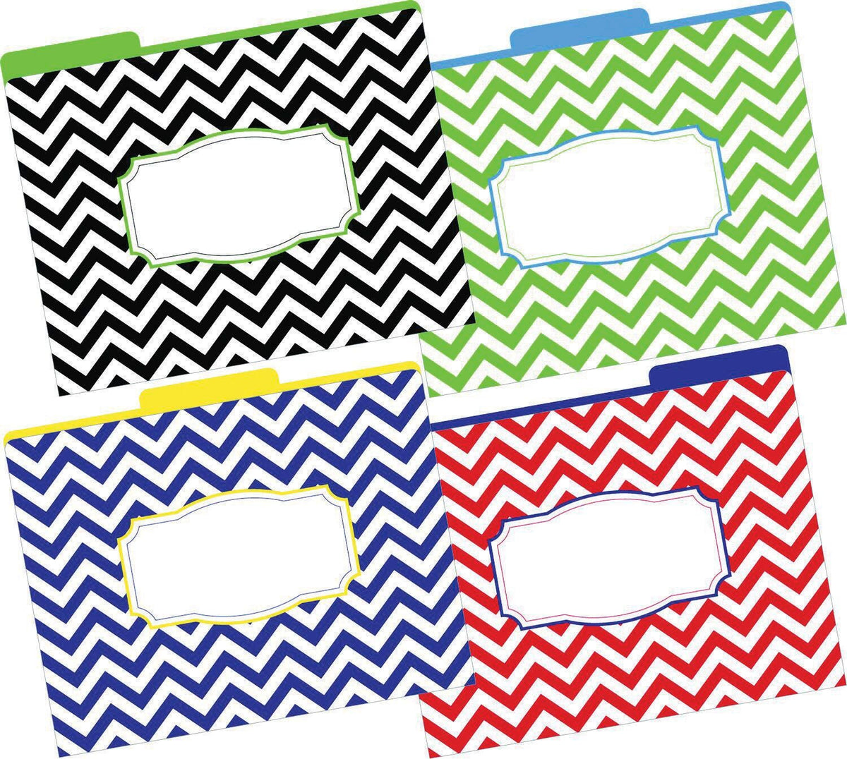 FILE FOLDERS LETTER NAUTICAL CHEVRON SET OF 12