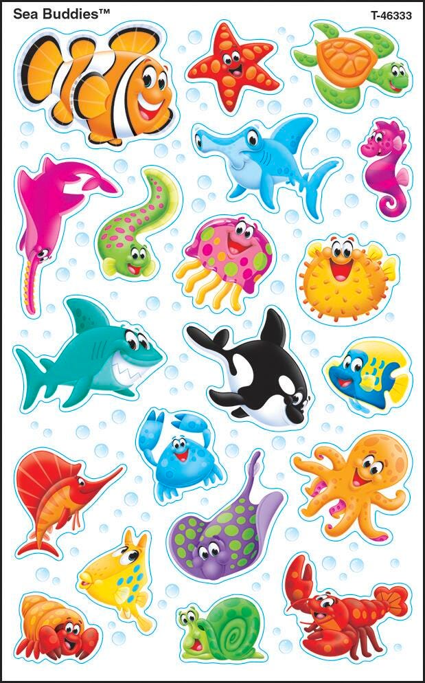 STICKERS SEA BUDDIES SUPERSHAPES SET OF 160