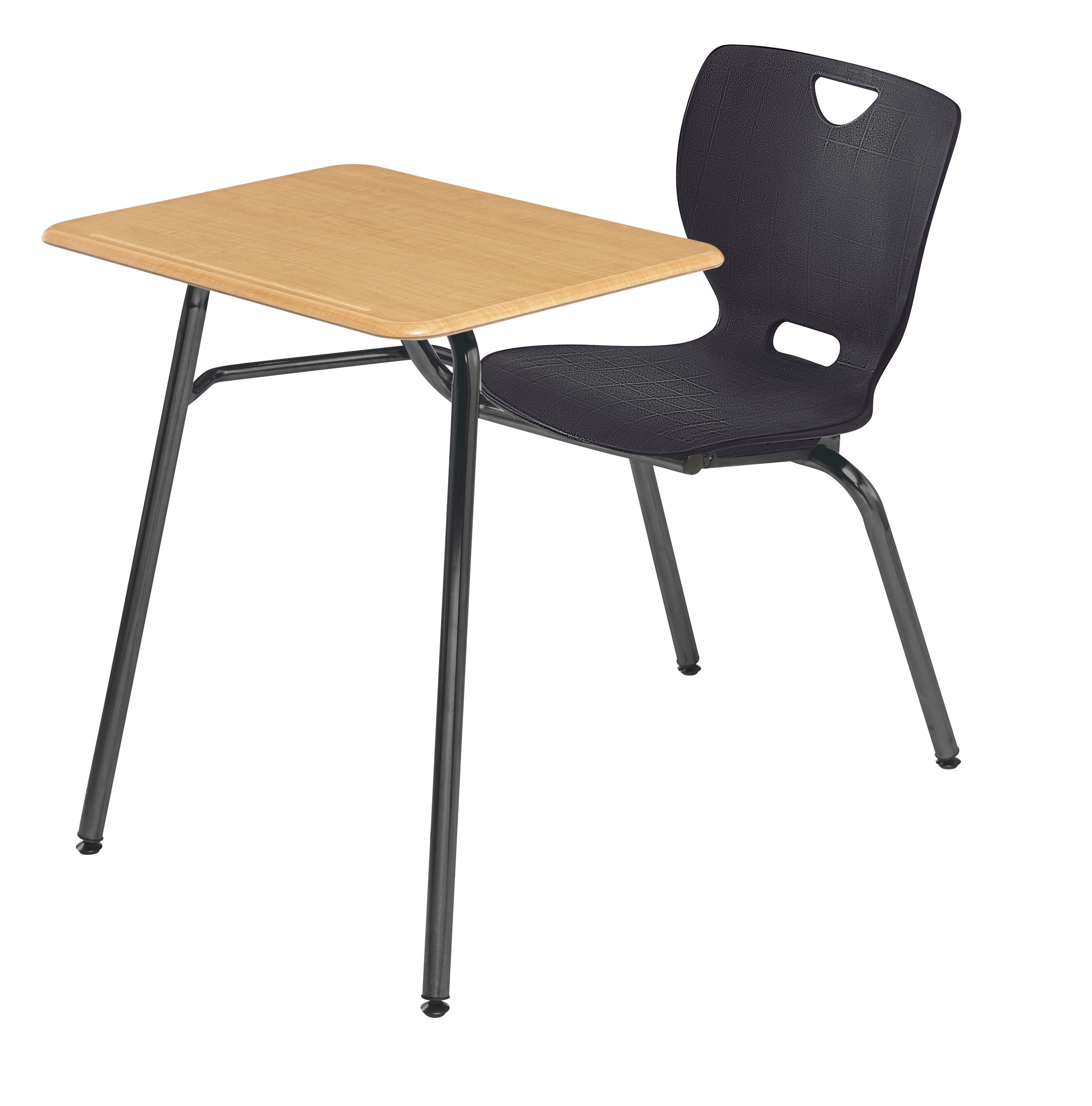 DESK - CLASSROOM SELECT - NEOCLASS 4-LEG COMBO - 18 IN A+ - 20 X 26 IN - HARD PLASTIC - NONE - BLACK - SPECIFY SEAT AND BACK COLOR - SPECIFY TOP COLOR