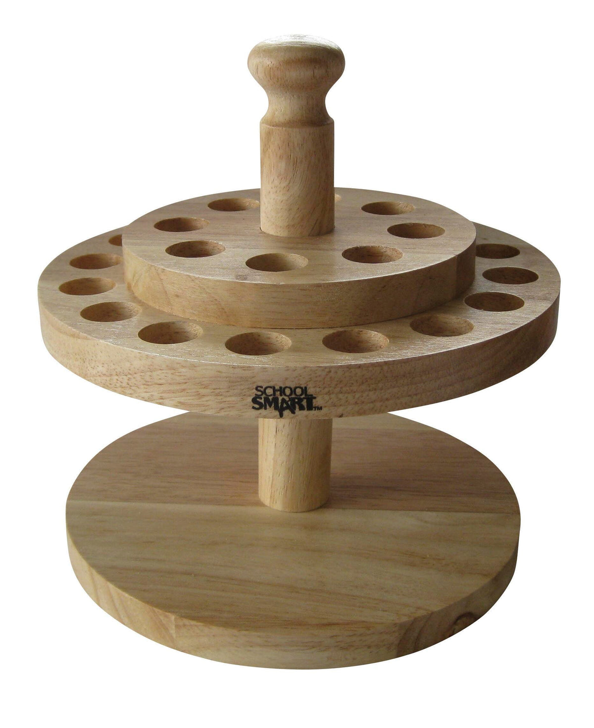 SCISSOR STAND TURNABLE ROUND OAK WOOD