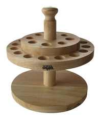 SCISSOR STAND TURNABLE ROUND OAK WOOD