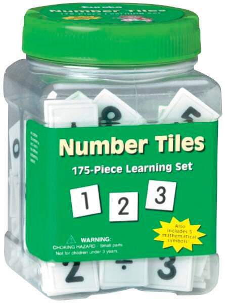 TILES TUB NUMBER TILES W/MATHEMATICAL SYMBOLS 1X1 SET OF 175