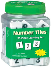 TILES TUB NUMBER TILES W/MATHEMATICAL SYMBOLS 1X1 SET OF 175