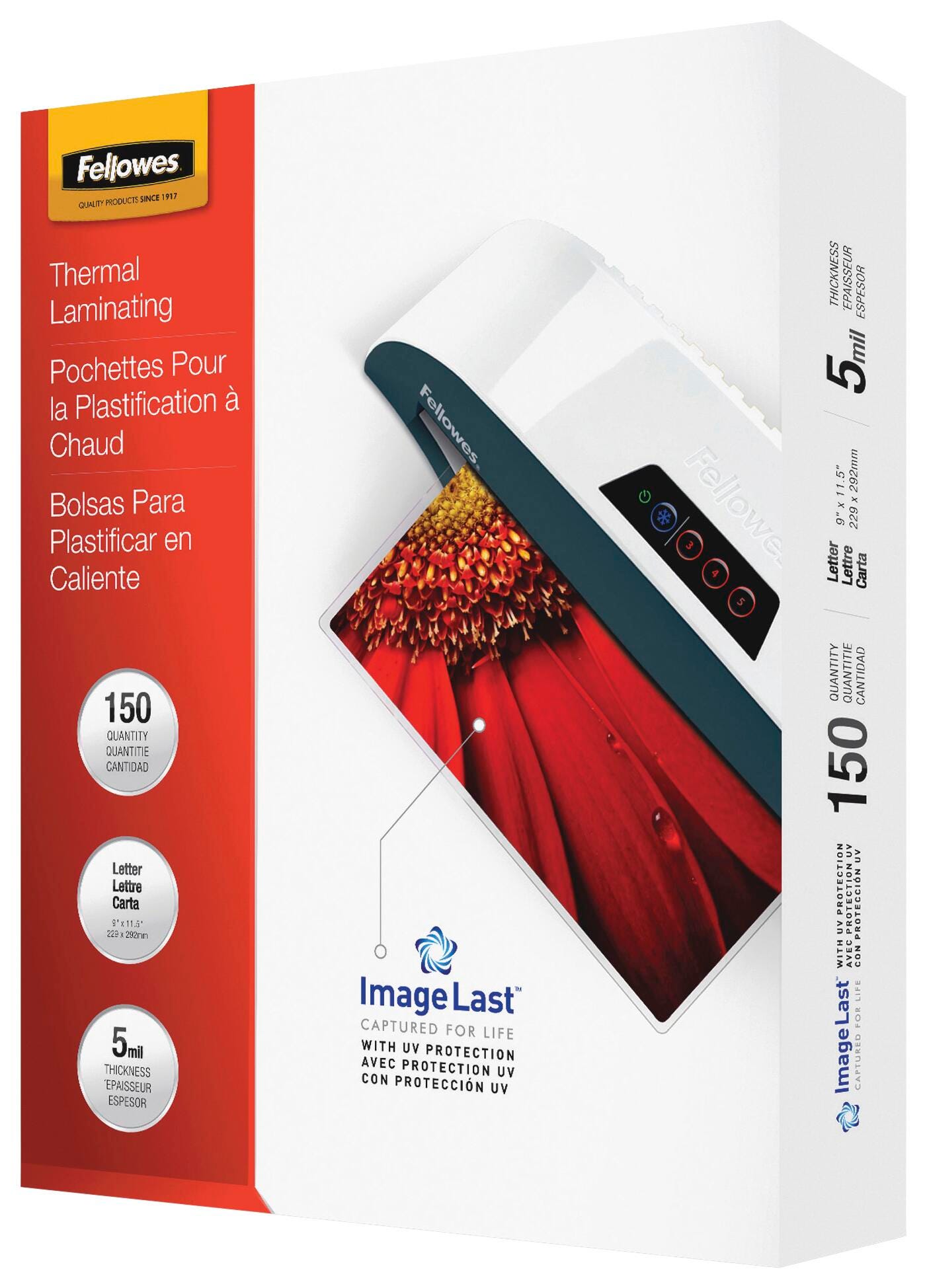 LAMINATING POUCH - LETTER SIZE - 9 X 11-1/2 INCH - 5MIL - PACK OF 150