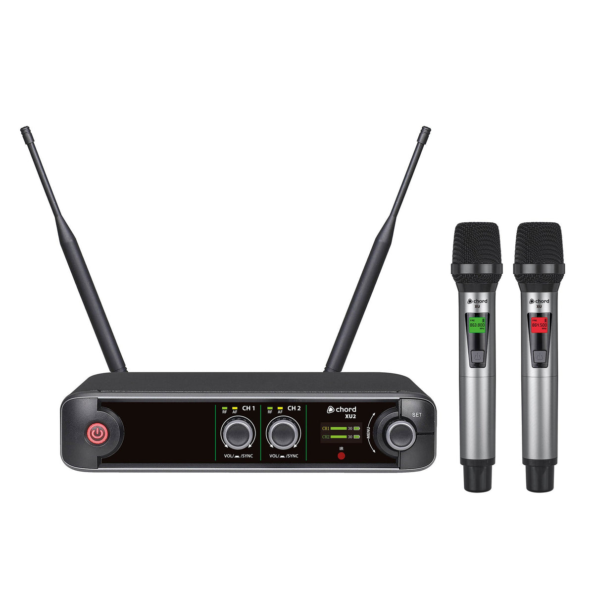 Chord XU series UHF wireless handheld microphone systems – 2 channel