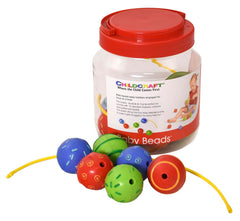 TODDLER MANIP BABY BEADS IN A JAR - SET OF 14