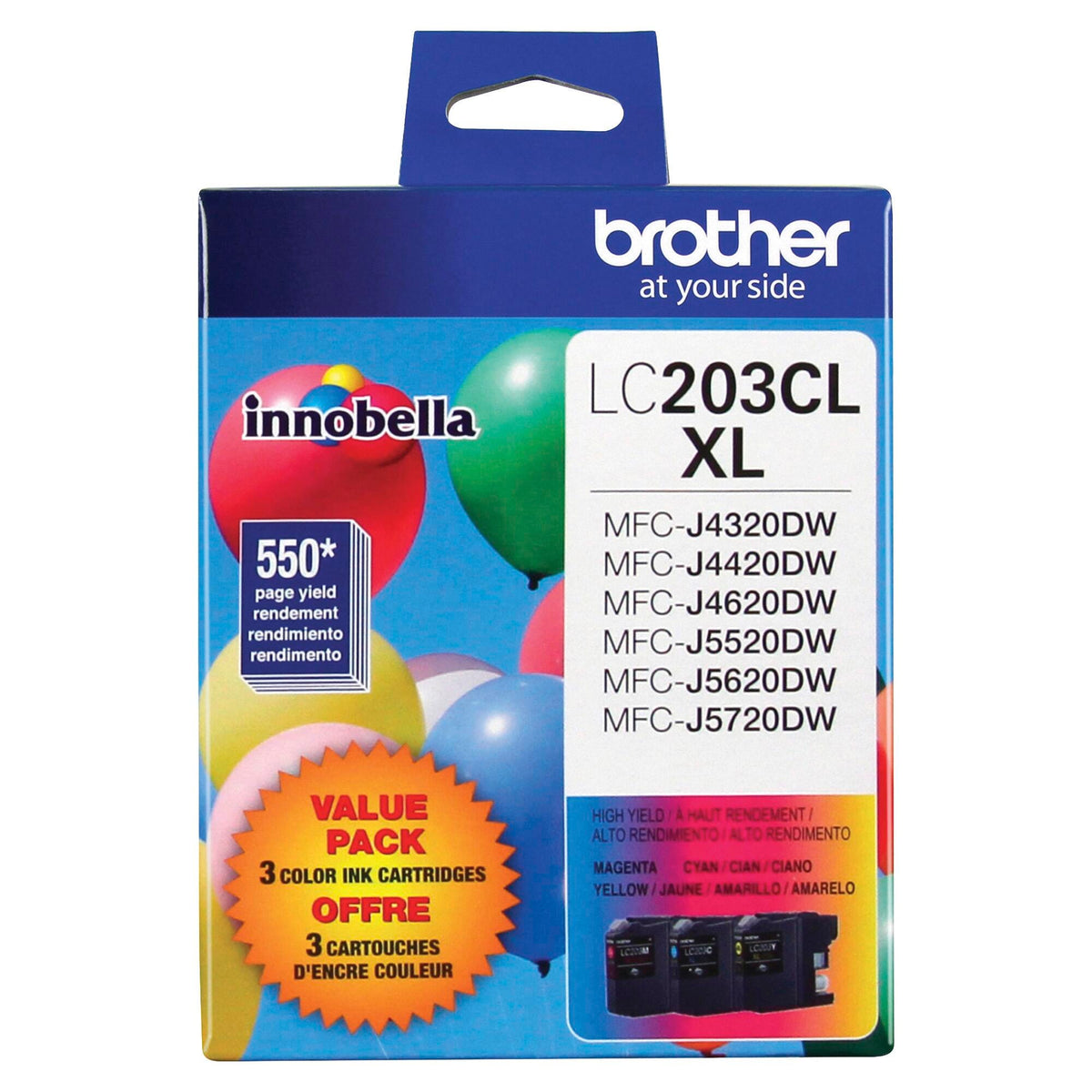 CARTRIDGE INK TONER BROTHER BRTLC2033PKS TRI-COLOR PK OF 3