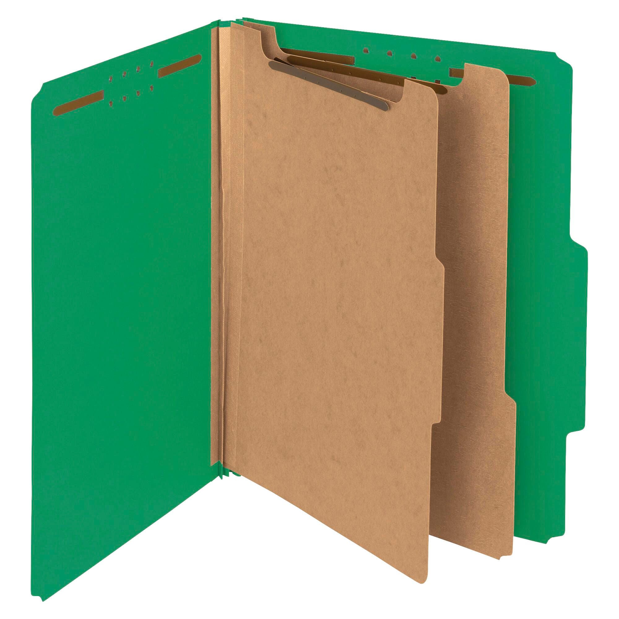 CLASSIFICATION FOLDER LETTER 2 DIVIDERS GREEN PK OF 10 SMD14063