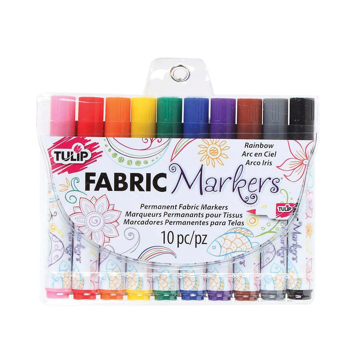 MARKERS FABRIC TULIP BRUSH TIP ASST RAINBOW SET OF 10