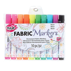 MARKERS FABRIC TULIP BRUSH TIP ASST NEON SET OF 10