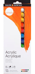 PAINT ACRYLIC DALER-ROWNEY SIMPLY ASST COLOR 0.4 OZ SET OF 12