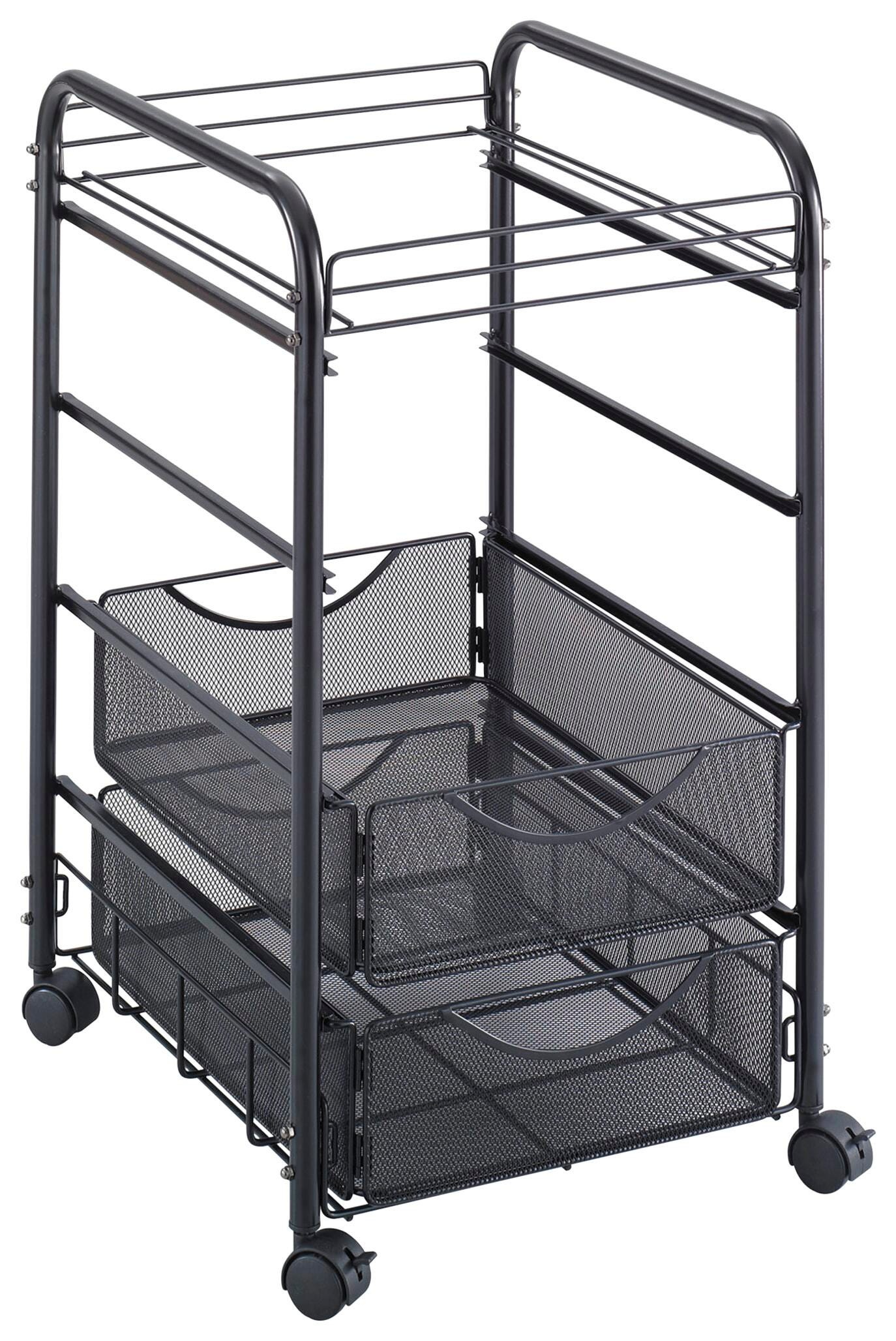 FILE W/DRAWERS ONYX MESH OPEN BLACK