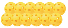 BALLS - PLASTIC - SOFTBALL - YELLOW - PACK-12