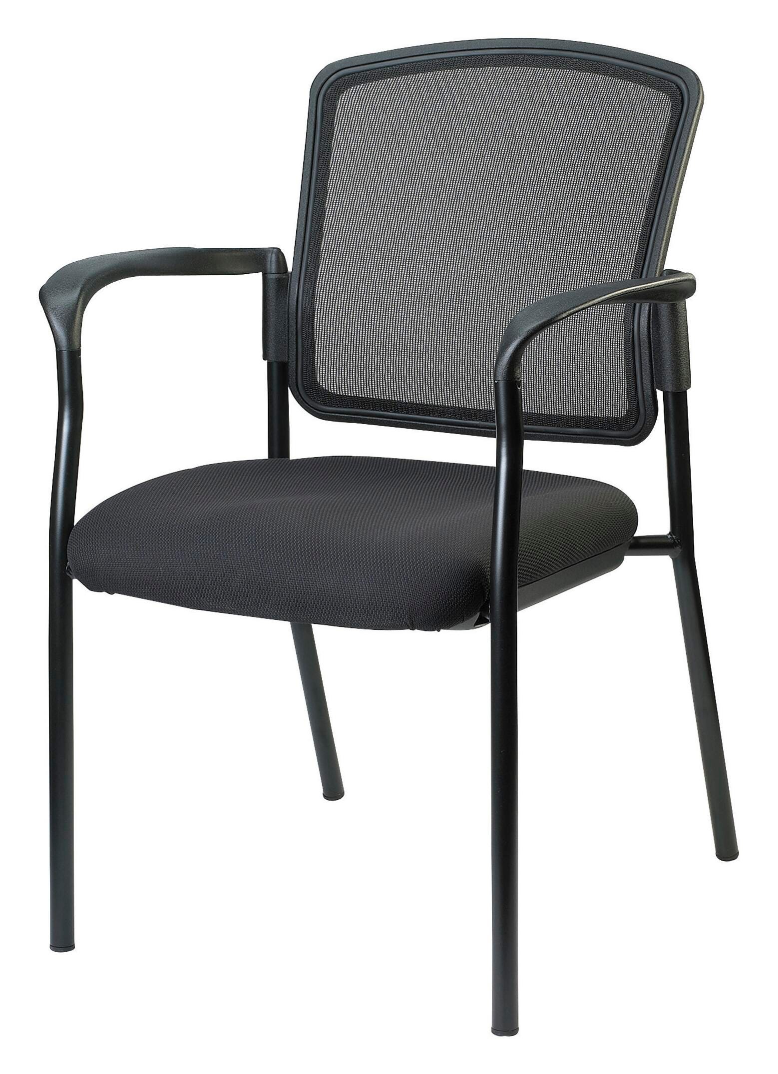 CHAIR GUEST MESH BACK BLACK FABRIC