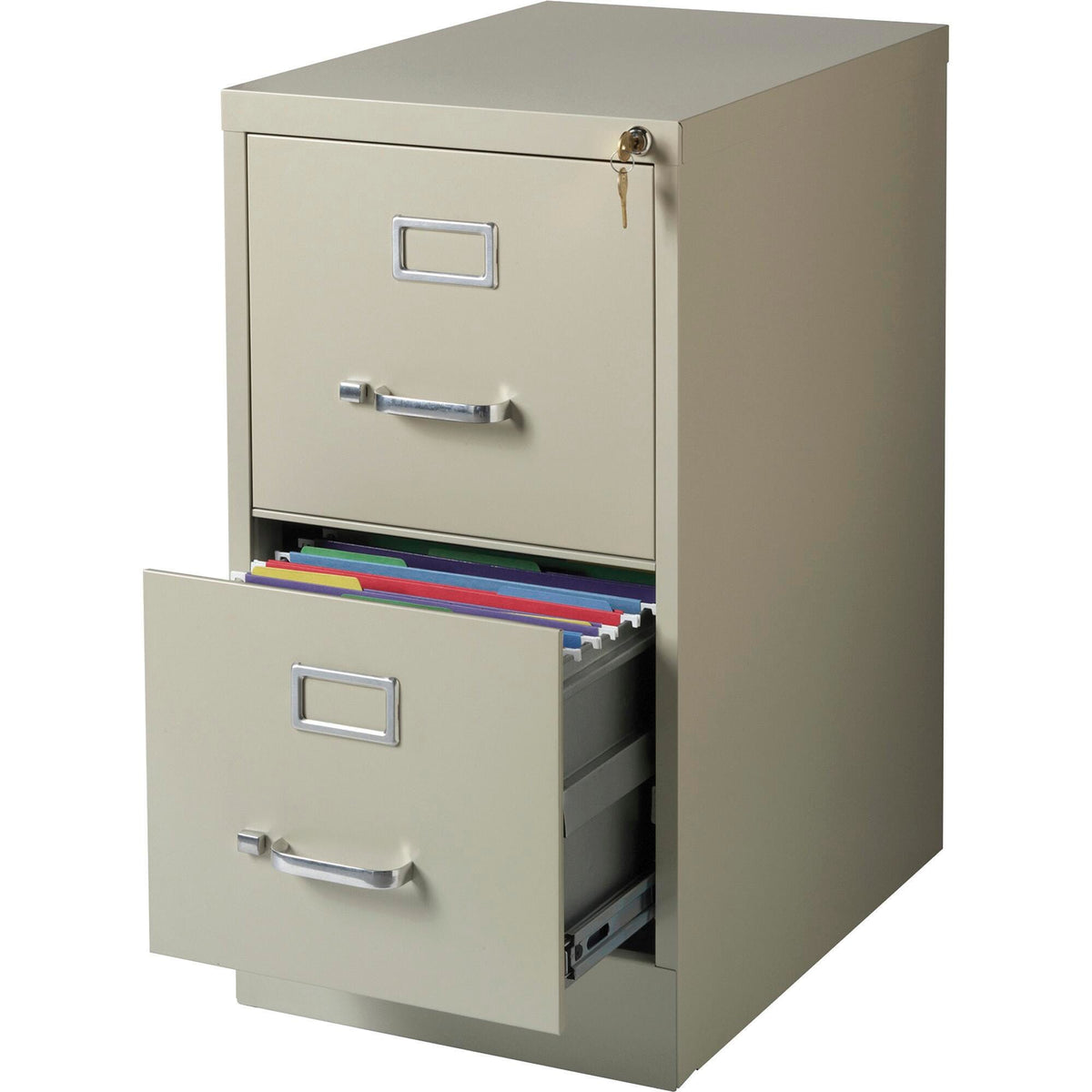 FILE CABINET VERTICAL 2-DRAWER LETTER SIZE PUTTY POWDER COAT