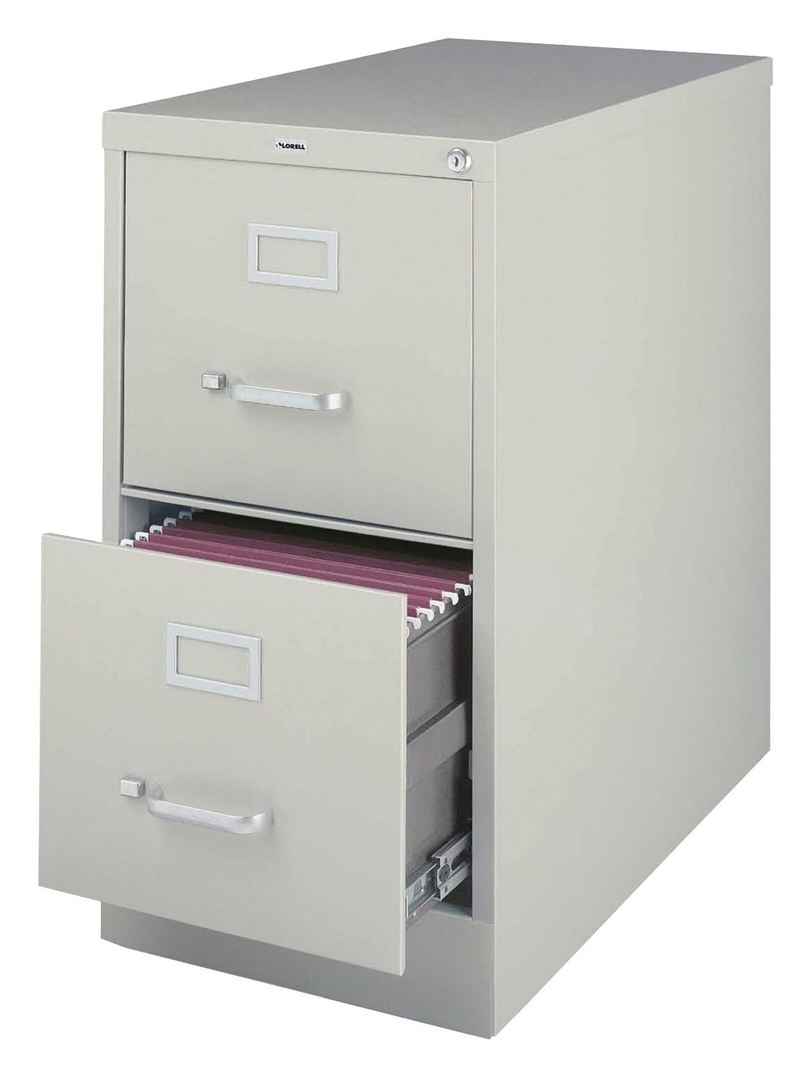 FILE CABINET VERTICAL 2-DRAWER LETTER SIZE LIGHT GRAY POWDER COAT