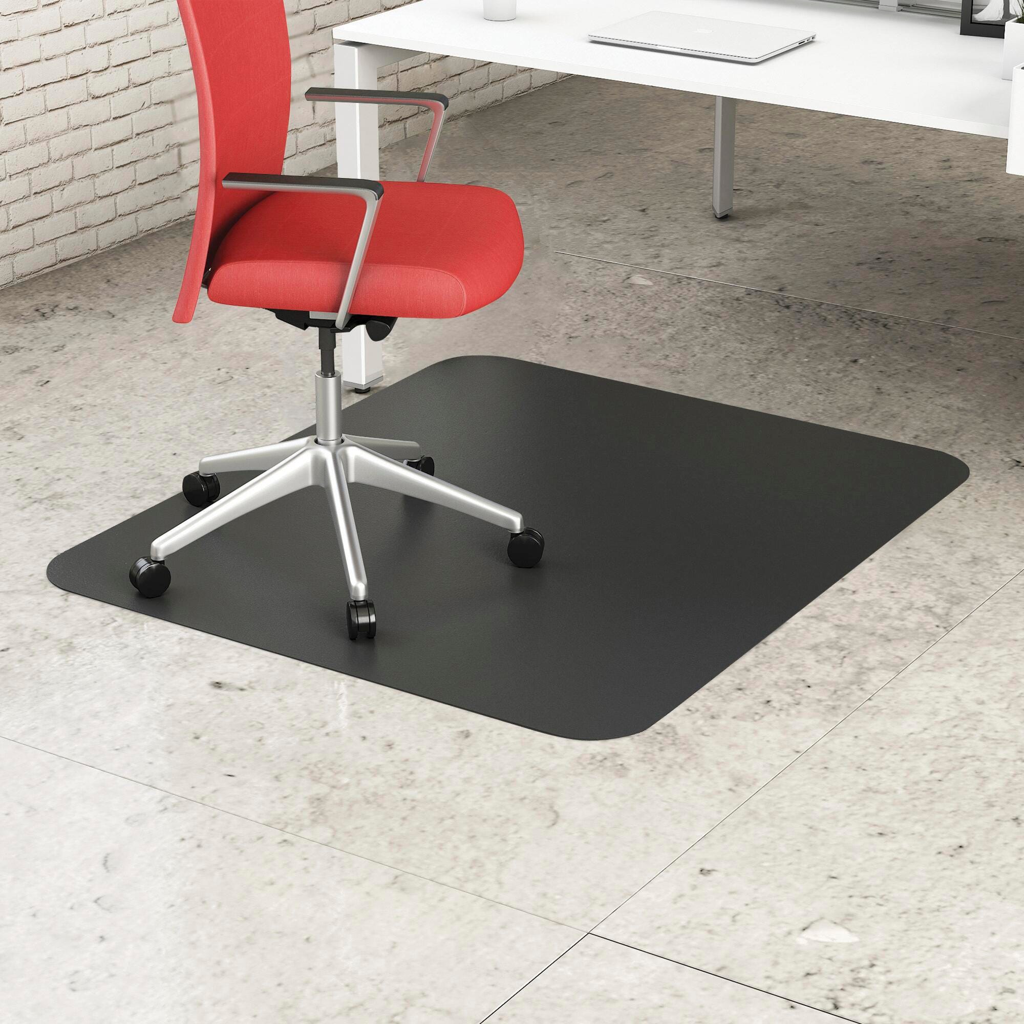 CHAIR MAT - VINYL - NON-STUDDED FOR HARD FLOOR - 46X60 RECTANGLE - BLACK